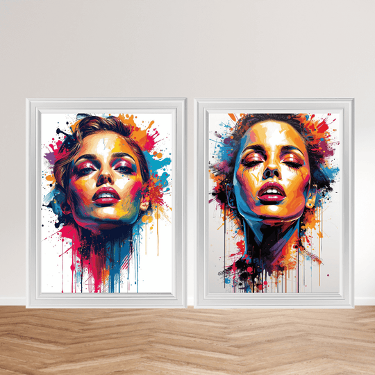 Pop Art Poster A4 Neon Soul – Limitierter Kunstdruck 2er Set (150 Stück) in leuchtenden Farben und urbanem Stil