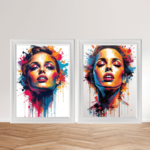 Pop Art Poster A4 Neon Soul – Limitierter Kunstdruck 2er Set (150 Stück) in leuchtenden Farben und urbanem Stil