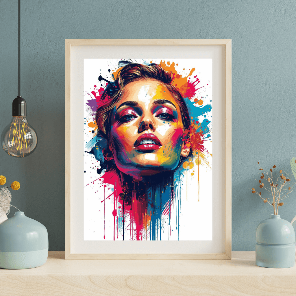 Pop Art Poster A4 Neon Soul – Limitierter Kunstdruck 2er Set (150 Stück) in buntem Rahmen.