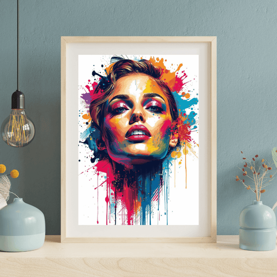 Pop Art Poster A4 Neon Soul – Limitierter Kunstdruck 2er Set (150 Stück) in buntem Rahmen.