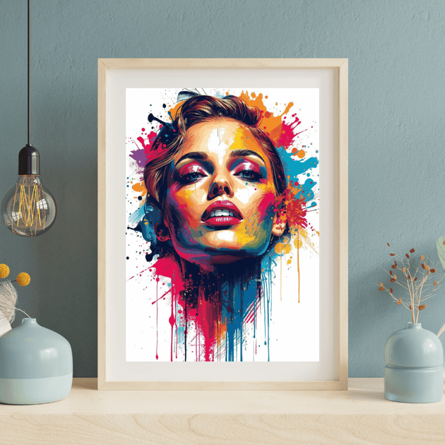 Pop Art Poster A4 Neon Soul – Limitierter Kunstdruck 2er Set (150 Stück) in buntem Rahmen.