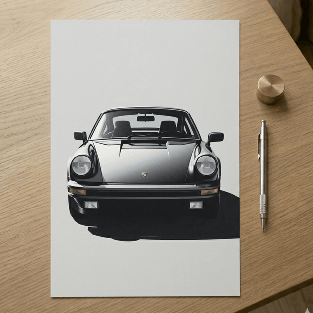 Porsche 911 G-Modell Frontansicht Kunstdruck – Minimalistisches Poster A4