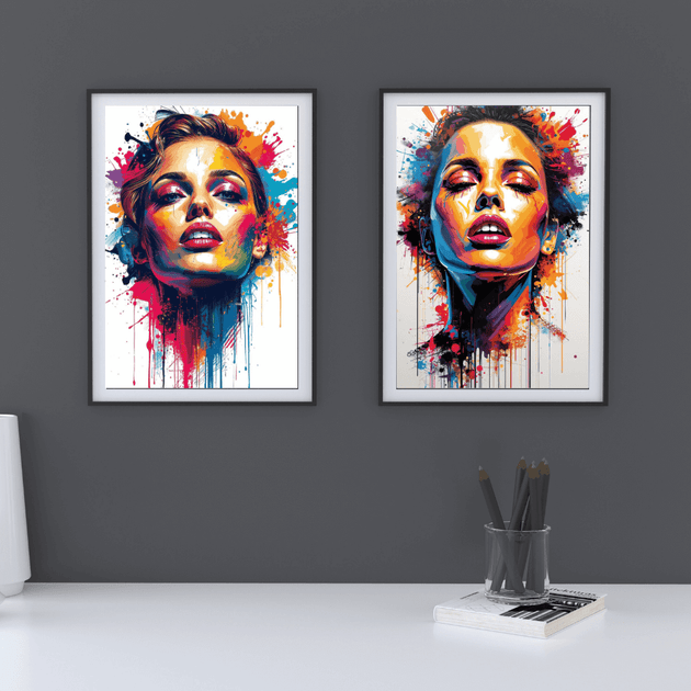 Pop Art Poster A4 Neon Soul – Limitierter Kunstdruck 2er Set (150 Stück) mit lebendigen Neonfarben.