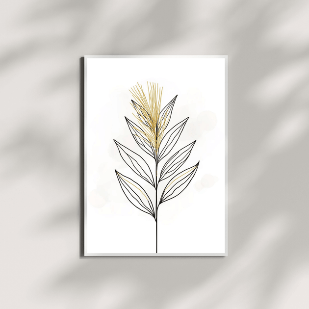 Botanische Kunstdrucke im Set – Minimal Line Art Blätter | Eigenes Design, Made in Germany – feine Linien und natürliche Formen.