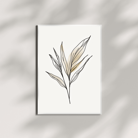 Botanische Kunstdrucke im Set – Minimal Line Art Blätter | Eigenes Design, Made in Germany - minimalistisches Blattmotiv