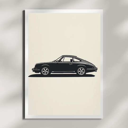 Porsche 911 G-Modell Silhouette | Minimalistischer Kunstdruck A4 mit ikonischem Design