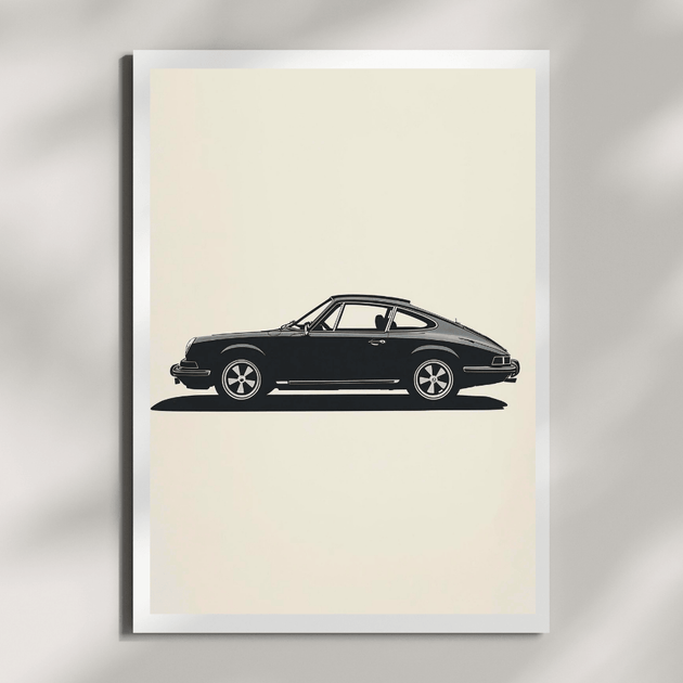 Porsche 911 G-Modell Silhouette | Minimalistischer Kunstdruck A4 mit ikonischem Design